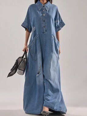 Akira Best Oversized Denim Jumpsuit